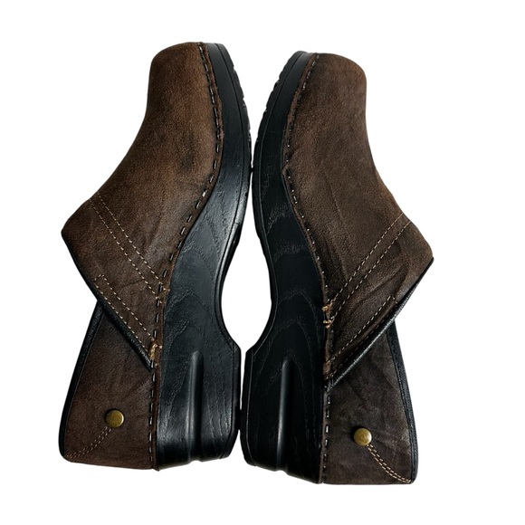 Sanita Brown Suede Stud Clogs - Picture 4 of 12